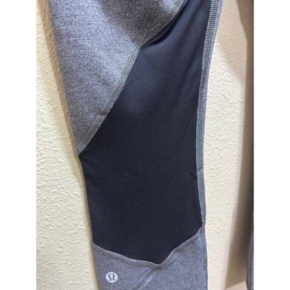 Lululemon Pace Rival Gray Crop Leggings 4 Workout Yoga Leisure Activewear 22" - Picture 5 of 11